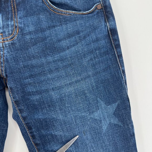 Cabi 3937 Slim Boyfriend Jean Star Print Raw Hem Denim Celebrity Wash Size 2 - Picture 4 of 11